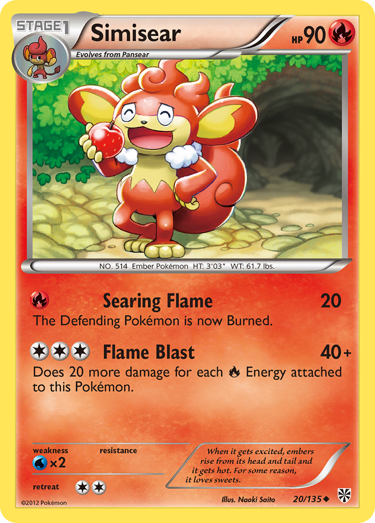 Simisear (20/135) [Black & White: Plasma Storm] | Jomio and Rueliete's Cards and Comics