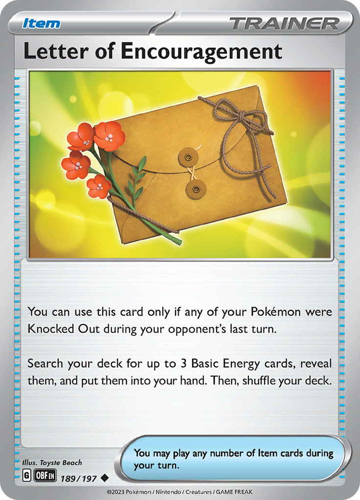 Letter of Encouragement (189/197) [Scarlet & Violet: Obsidian Flames] | Jomio and Rueliete's Cards and Comics