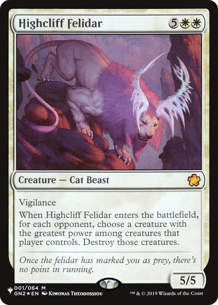 Highcliff Felidar [The List] | Jomio and Rueliete's Cards and Comics
