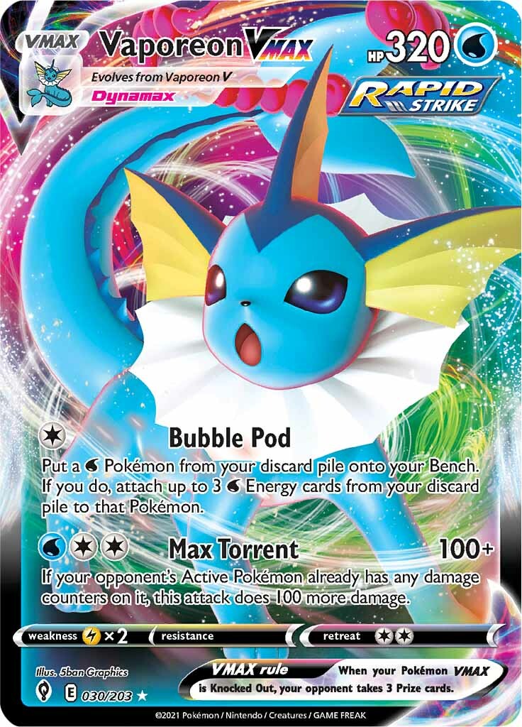 Vaporeon VMAX (030/203) [Sword & Shield: Evolving Skies] | Jomio and Rueliete's Cards and Comics