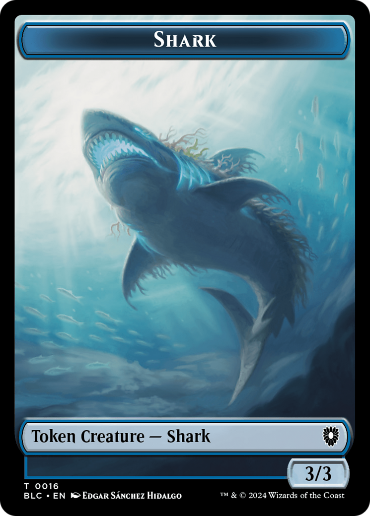 Elemental // Shark Double-Sided Token [Bloomburrow Commander Tokens] | Jomio and Rueliete's Cards and Comics