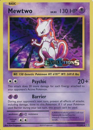 Mewtwo (51/108) (XY Evolutions Prerelease) [XY: Black Star Promos] | Jomio and Rueliete's Cards and Comics