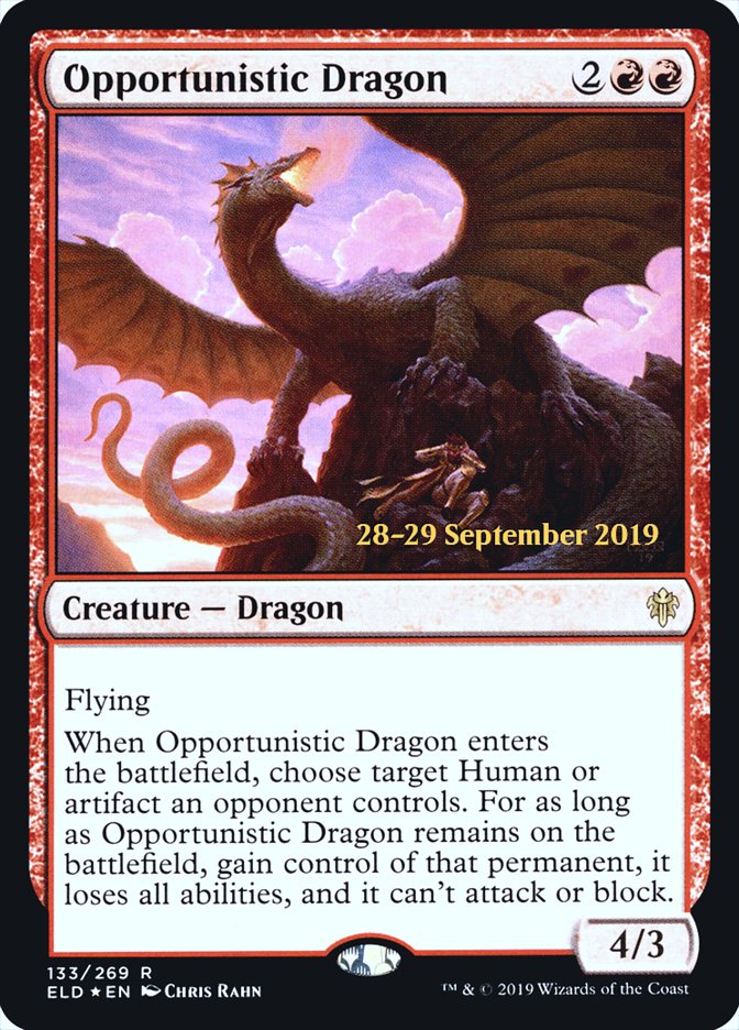 Opportunistic Dragon [Throne of Eldraine Prerelease Promos] | Jomio and Rueliete's Cards and Comics