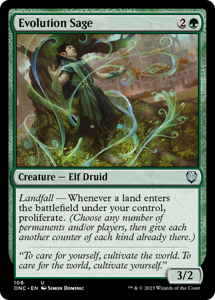 Evolution Sage [Phyrexia: All Will Be One Commander] | Jomio and Rueliete's Cards and Comics
