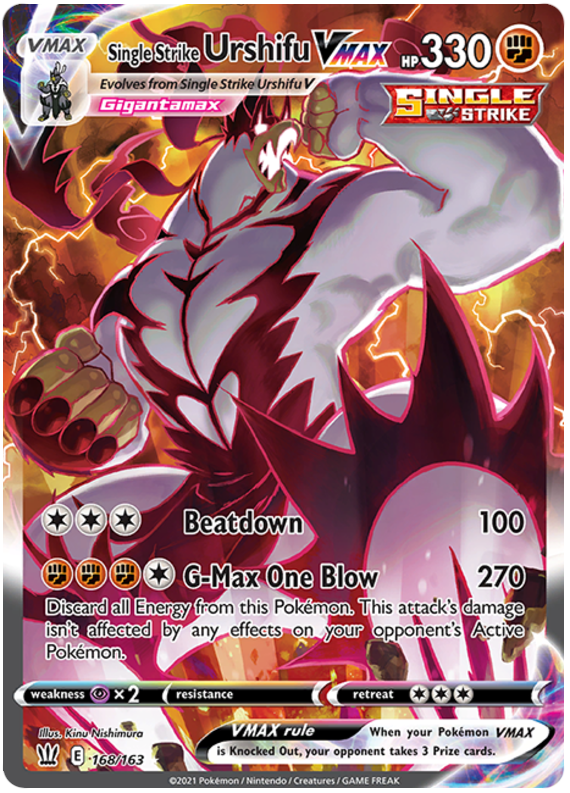 Single Strike Urshifu VMAX (168/163) [Sword & Shield: Battle Styles] | Jomio and Rueliete's Cards and Comics