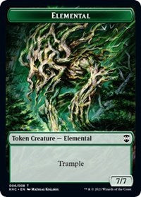 Elemental // Elf Warrior Double-Sided Token [Kaldheim Commander Tokens] | Jomio and Rueliete's Cards and Comics