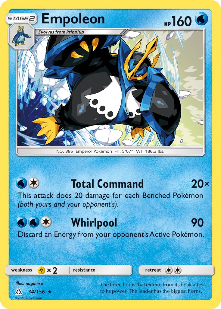 Empoleon (34/156) (Cracked Ice Holo) (Theme Deck Exclusive) [Sun & Moon: Ultra Prism] | Jomio and Rueliete's Cards and Comics