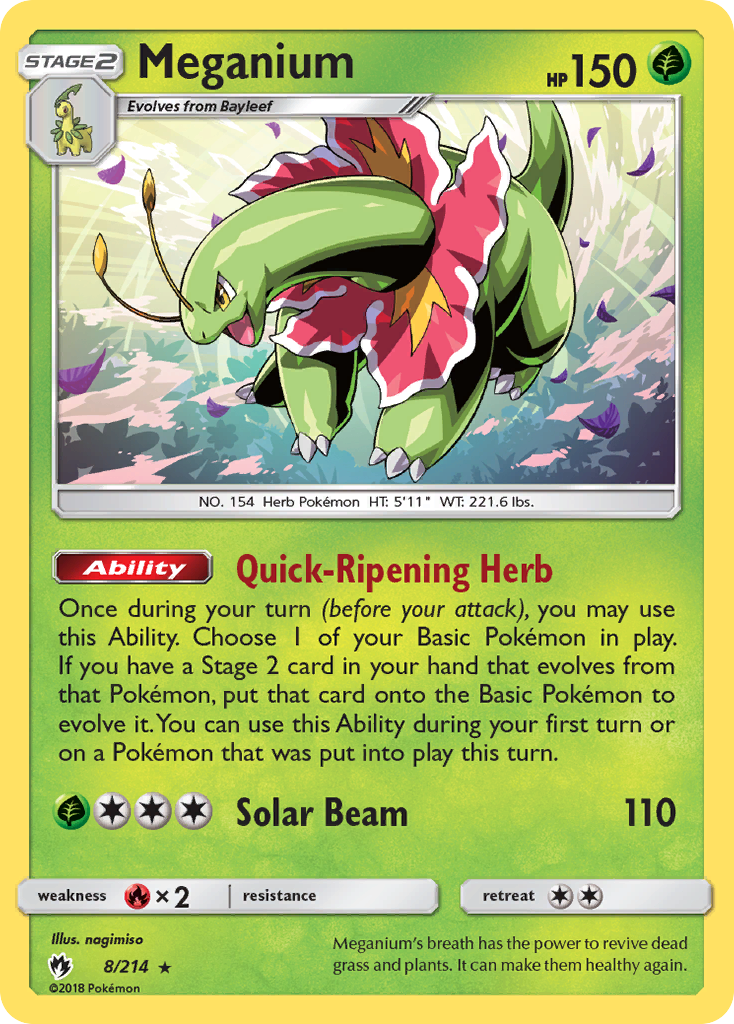 Meganium (8/214) [Sun & Moon: Lost Thunder] | Jomio and Rueliete's Cards and Comics