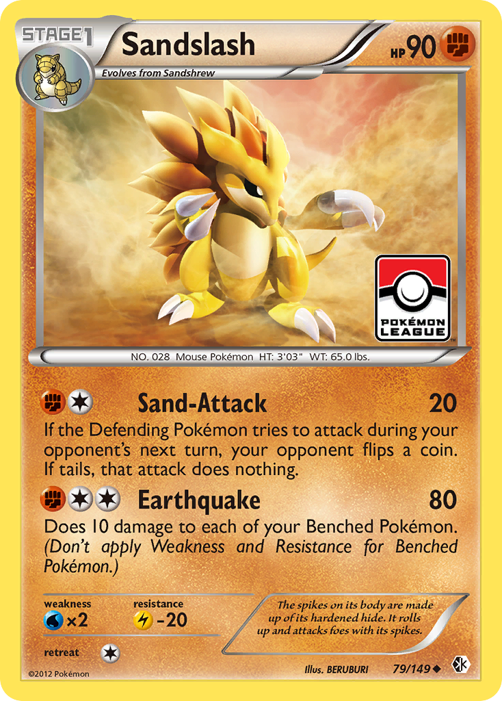 Sandslash (79/149) [Black & White: Boundaries Crossed] | Jomio and Rueliete's Cards and Comics