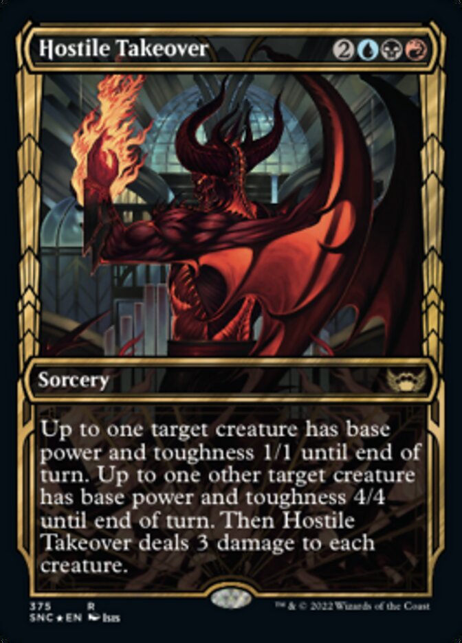 Hostile Takeover (Showcase Golden Age Gilded Foil) [Streets of New Capenna] | Jomio and Rueliete's Cards and Comics