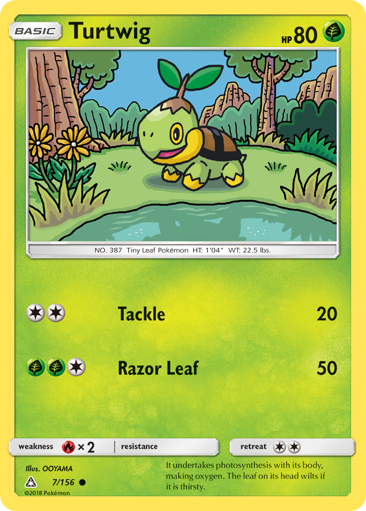 Turtwig (7/156) [Sun & Moon: Ultra Prism] | Jomio and Rueliete's Cards and Comics