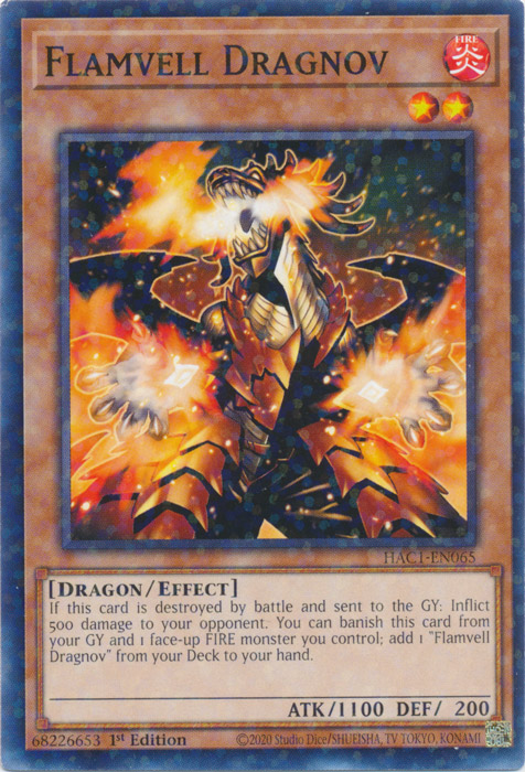 Flamvell Dragnov (Duel Terminal) [HAC1-EN065] Common | Jomio and Rueliete's Cards and Comics