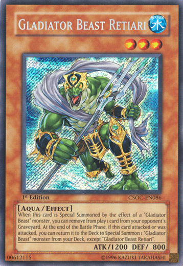 Gladiator Beast Retiari [CSOC-EN086] Secret Rare | Jomio and Rueliete's Cards and Comics