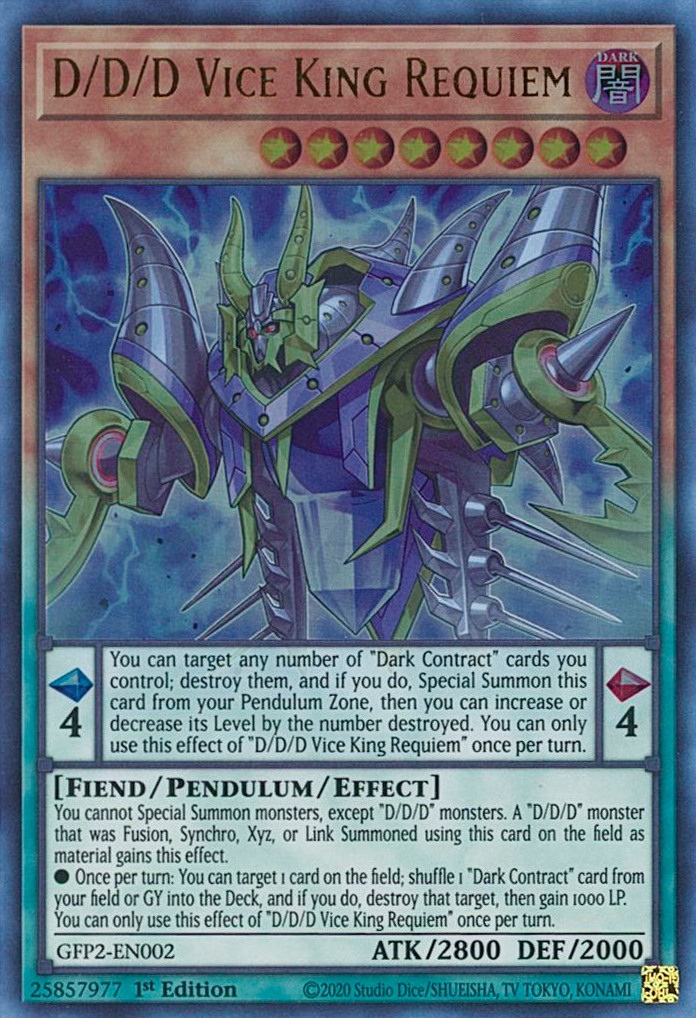 D/D/D Vice King Requiem [GFP2-EN002] Ultra Rare | Jomio and Rueliete's Cards and Comics