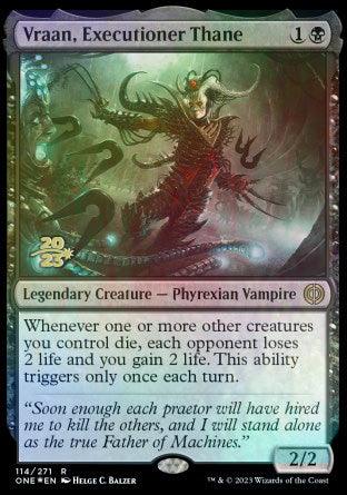 Vraan, Executioner Thane [Phyrexia: All Will Be One Prerelease Promos] | Jomio and Rueliete's Cards and Comics