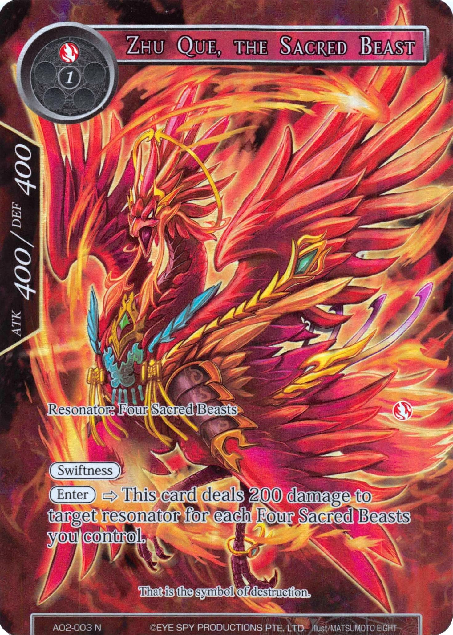 Zhu Que, the Sacred Beast (Full Art) (AO2-003) [Alice Origin II] | Jomio and Rueliete's Cards and Comics
