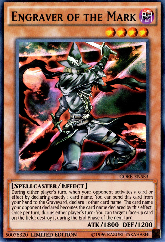 Engraver of the Mark [CORE-ENSE3] Super Rare | Jomio and Rueliete's Cards and Comics