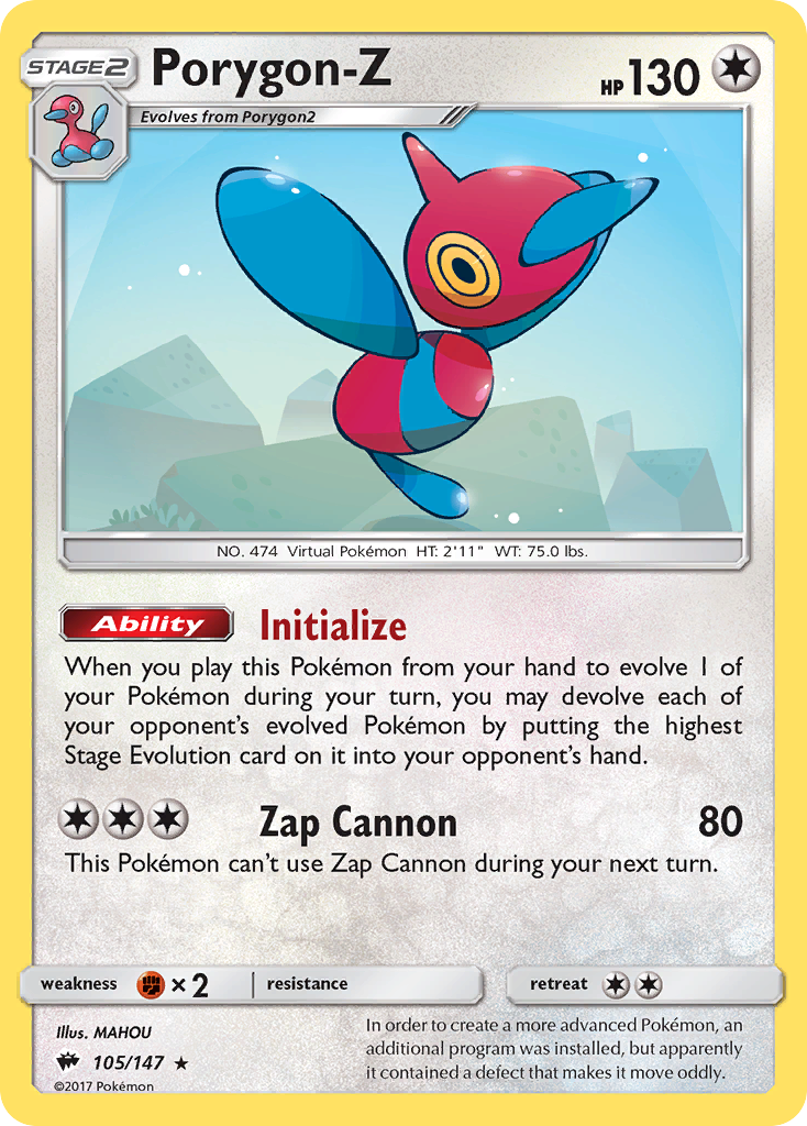 Porygon-Z (105/147) [Sun & Moon: Burning Shadows] | Jomio and Rueliete's Cards and Comics