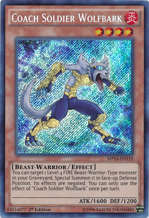 Coach Soldier Wolfbark [MP14-EN119] Secret Rare | Jomio and Rueliete's Cards and Comics