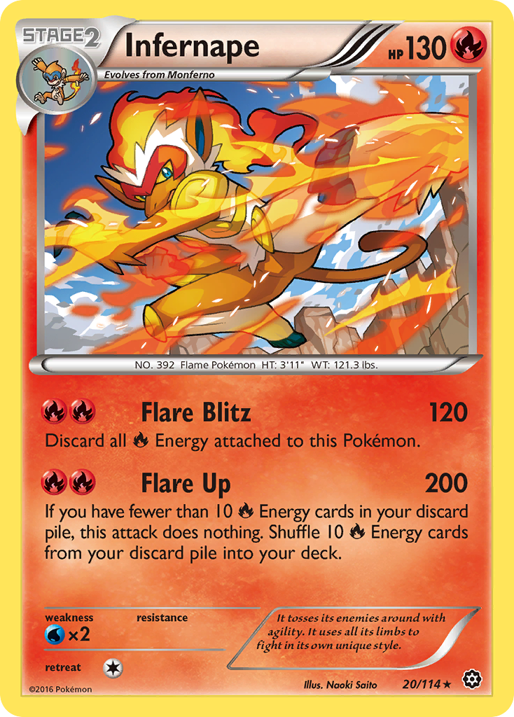 Infernape (20/114) [XY: Steam Siege] | Jomio and Rueliete's Cards and Comics