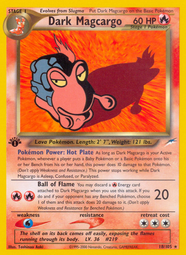 Dark Magcargo (18/105) [Neo Destiny 1st Edition] | Jomio and Rueliete's Cards and Comics