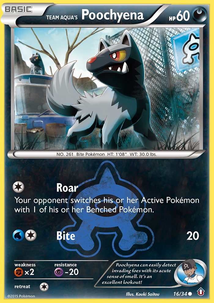 Team Aqua's Poochyena (16/34) [XY: Double Crisis] | Jomio and Rueliete's Cards and Comics