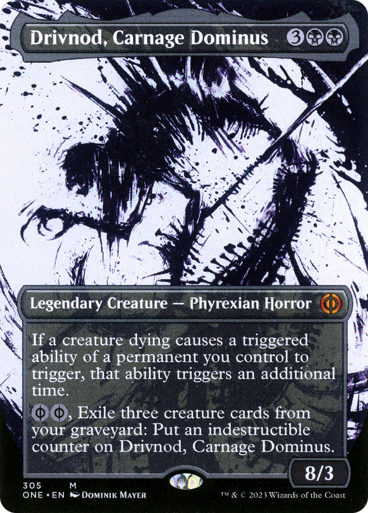 Drivnod, Carnage Dominus (Borderless Ichor) [Phyrexia: All Will Be One] | Jomio and Rueliete's Cards and Comics