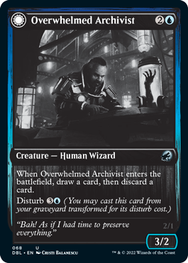 Overwhelmed Archivist // Archive Haunt [Innistrad: Double Feature] | Jomio and Rueliete's Cards and Comics