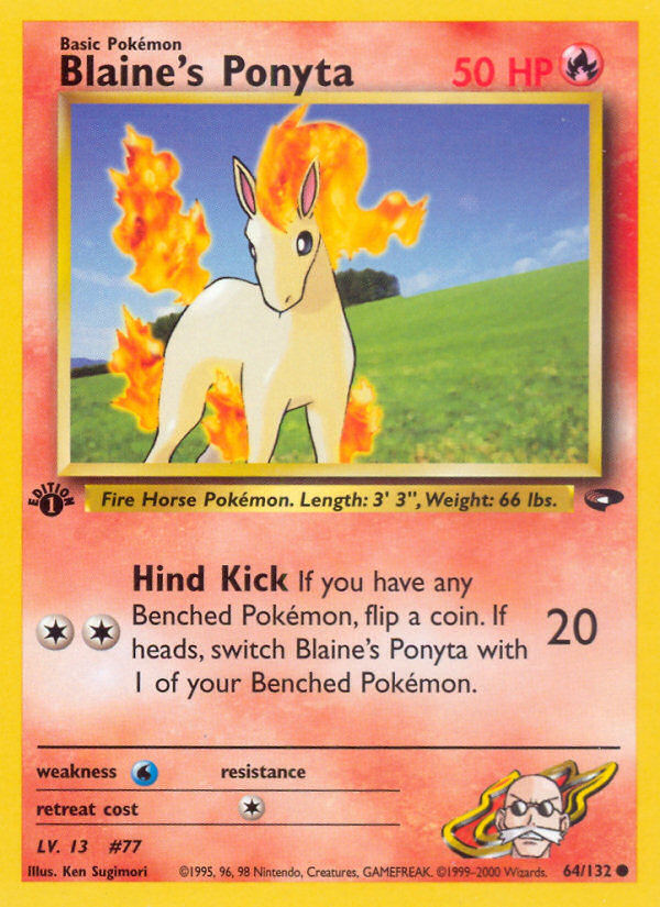 Blaine's Ponyta (64/132) [Gym Challenge 1st Edition] | Jomio and Rueliete's Cards and Comics