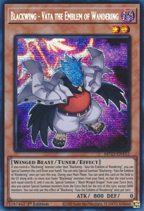 Blackwing - Vata the Emblem of Wandering [MP23-EN152] Prismatic Secret Rare | Jomio and Rueliete's Cards and Comics