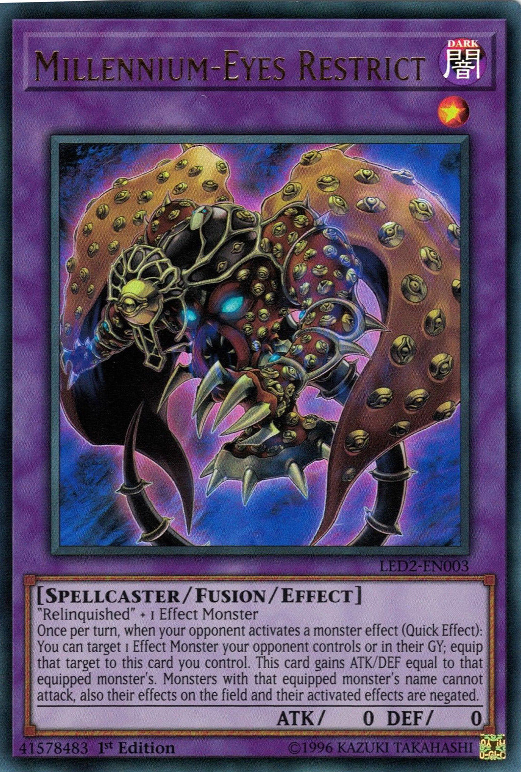 Millennium-Eyes Restrict [LED2-EN003] Ultra Rare | Jomio and Rueliete's Cards and Comics