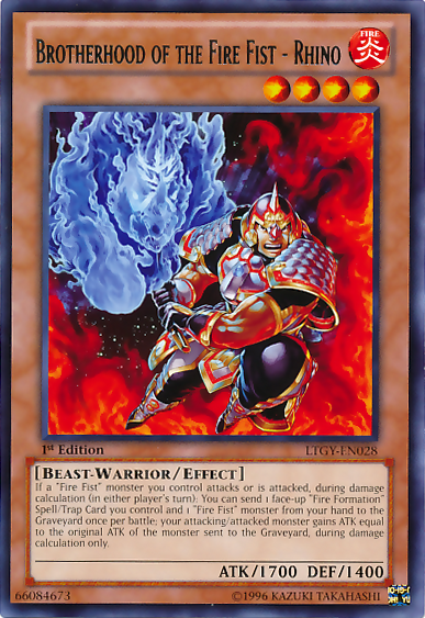 Brotherhood of the Fire Fist - Rhino [LTGY-EN028] Rare | Jomio and Rueliete's Cards and Comics