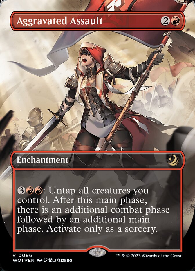 Aggravated Assault (Anime Borderless) (Confetti Foil) [Wilds of Eldraine: Enchanting Tales] | Jomio and Rueliete's Cards and Comics