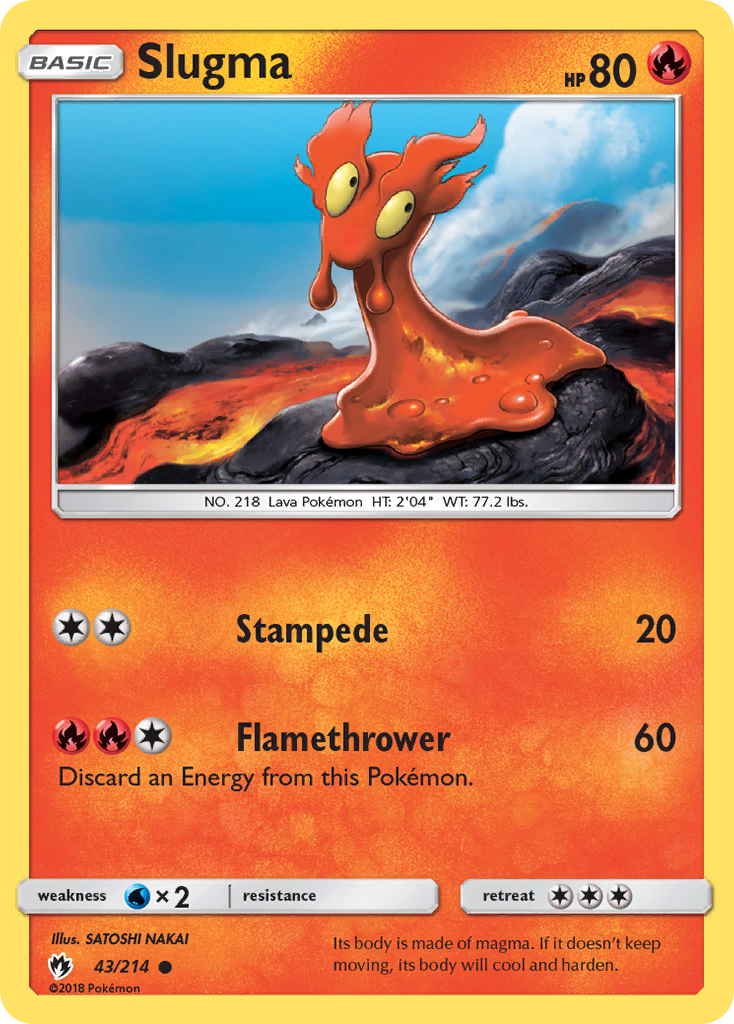 Slugma (43/214) [Sun & Moon: Lost Thunder] | Jomio and Rueliete's Cards and Comics