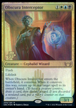 Obscura Interceptor [Streets of New Capenna Prerelease Promos] | Jomio and Rueliete's Cards and Comics