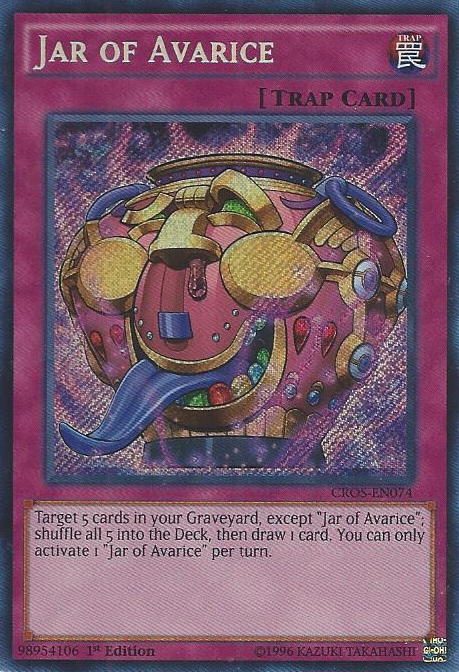 Jar of Avarice [CROS-EN074] Secret Rare | Jomio and Rueliete's Cards and Comics