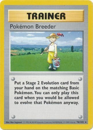 Pokemon Breeder (76/102) [Base Set Shadowless Unlimited] | Jomio and Rueliete's Cards and Comics