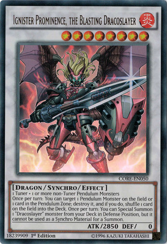 Ignister Prominence, the Blasting Dracoslayer [CORE-EN050] Ultra Rare | Jomio and Rueliete's Cards and Comics