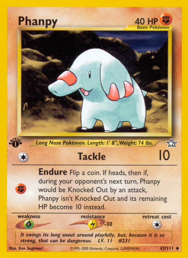Phanpy (43/111) [Neo Genesis 1st Edition] | Jomio and Rueliete's Cards and Comics
