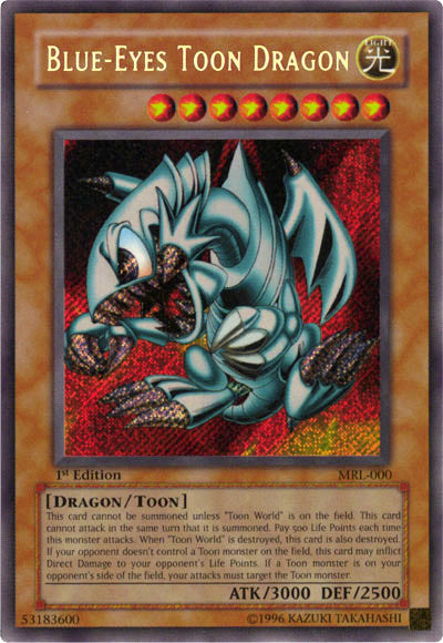 Blue-Eyes Toon Dragon [MRL-000] Secret Rare | Jomio and Rueliete's Cards and Comics