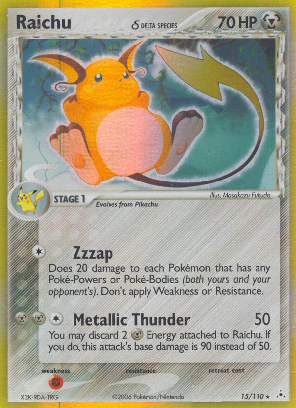 Raichu (15/110) (Delta Species) [EX: Holon Phantoms] | Jomio and Rueliete's Cards and Comics