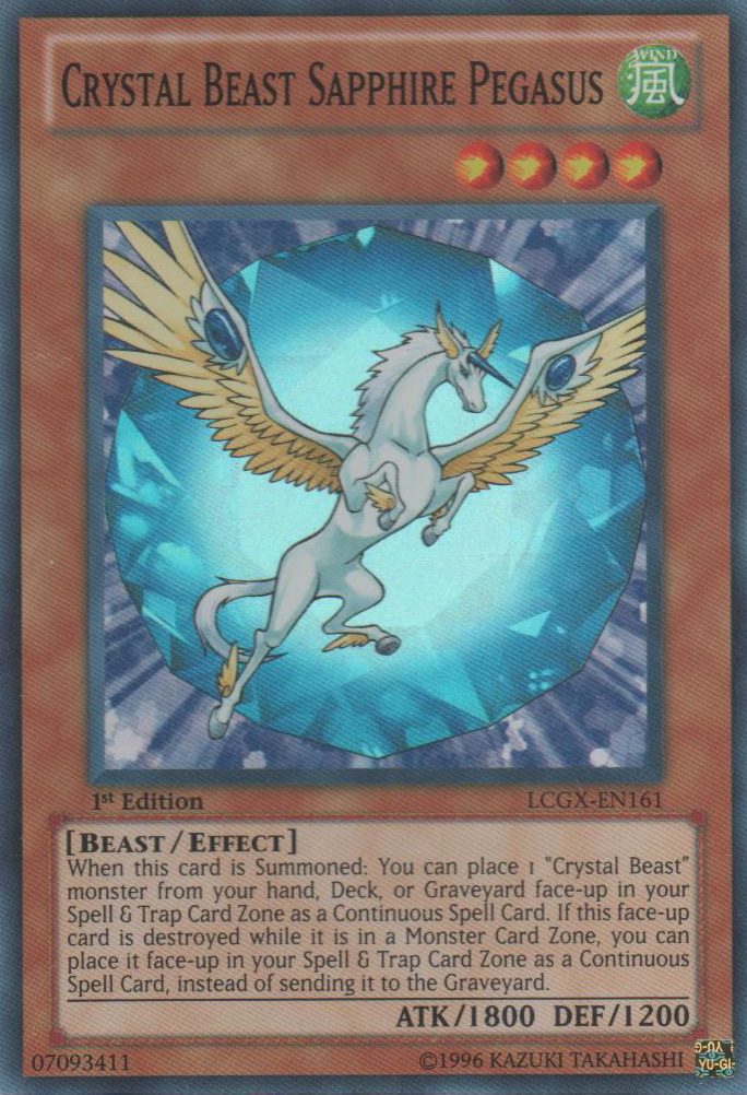 Crystal Beast Sapphire Pegasus [LCGX-EN161] Super Rare | Jomio and Rueliete's Cards and Comics