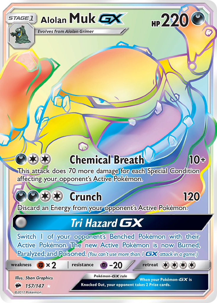 Alolan Muk GX (157/147) [Sun & Moon: Burning Shadows] | Jomio and Rueliete's Cards and Comics