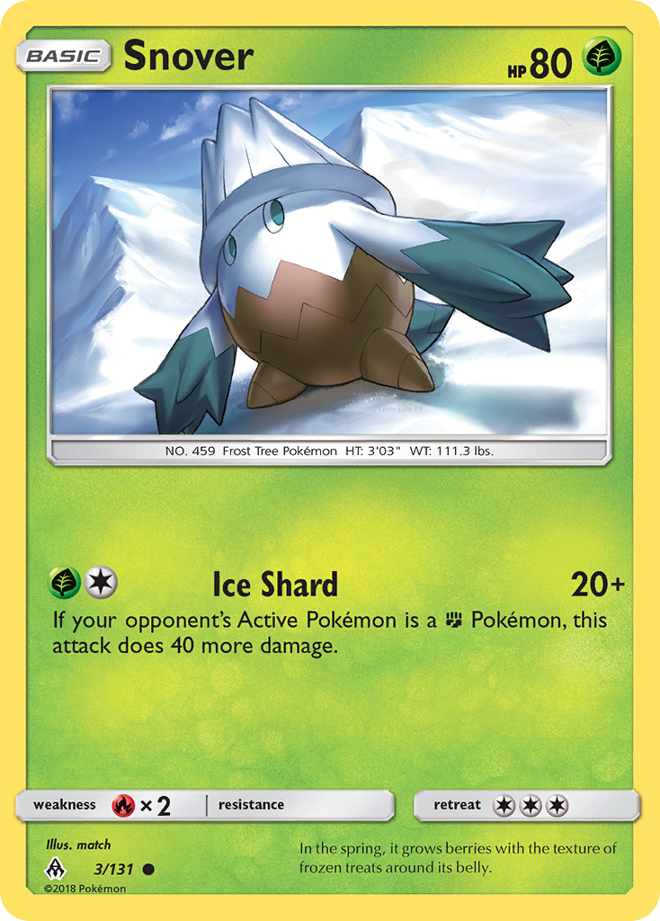 Snover (3/131) [Sun & Moon: Forbidden Light] | Jomio and Rueliete's Cards and Comics