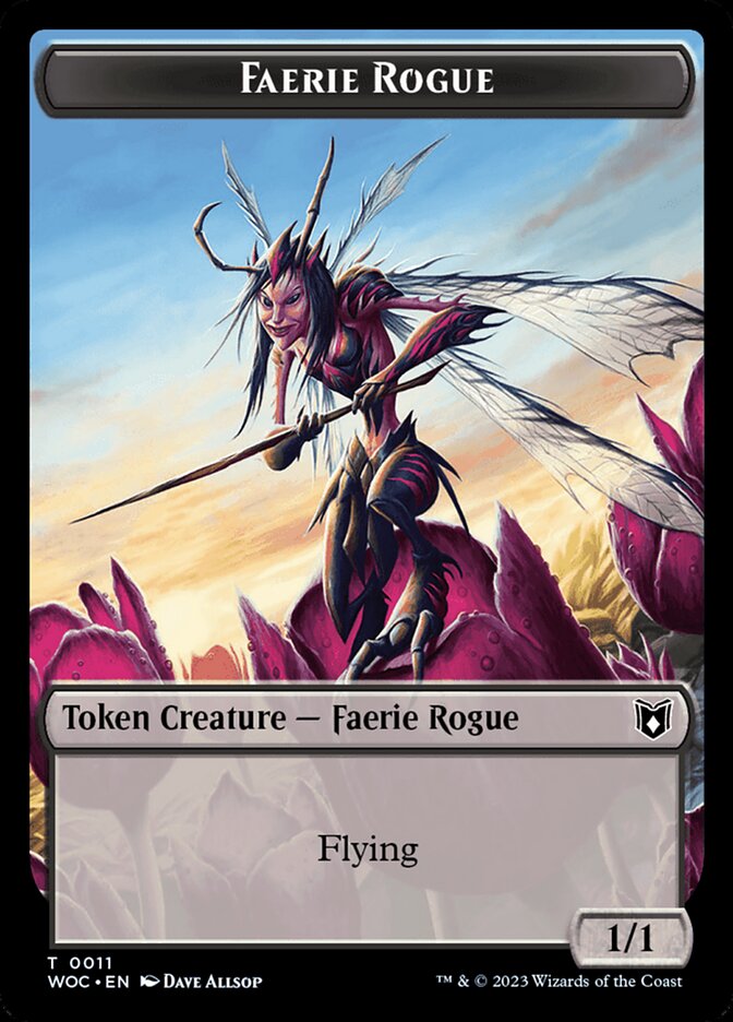 Faerie Rogue // Faerie (0011) Double-Sided Token [Wilds of Eldraine Commander Tokens] | Jomio and Rueliete's Cards and Comics