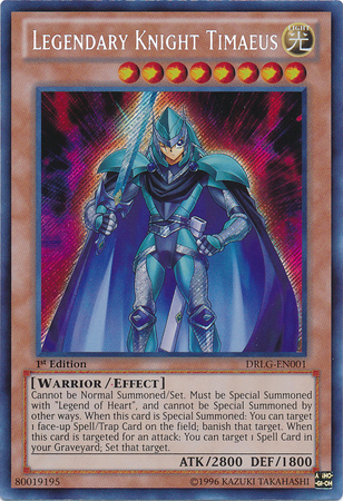 Legendary Knight Timaeus [DRLG-EN001] Secret Rare | Jomio and Rueliete's Cards and Comics