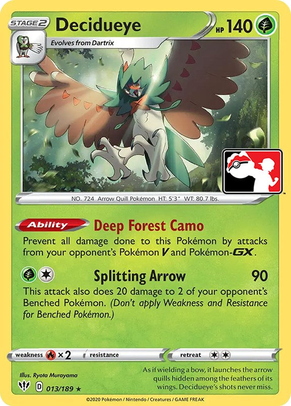 Decidueye (013/189) [Prize Pack Series One] | Jomio and Rueliete's Cards and Comics