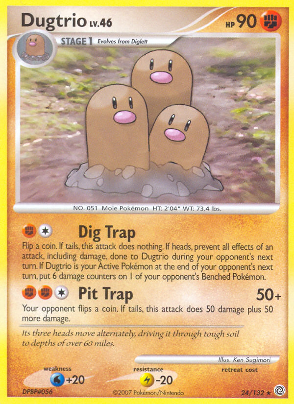 Dugtrio (24/132) [Diamond & Pearl: Secret Wonders] | Jomio and Rueliete's Cards and Comics