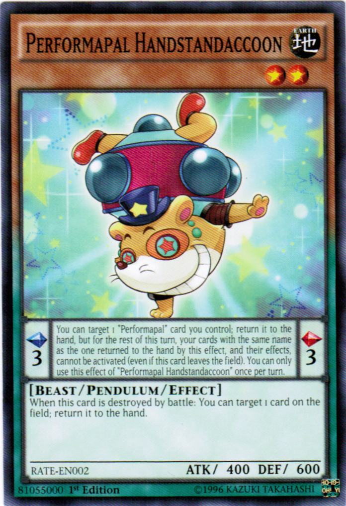 Performapal Handstandaccoon [RATE-EN002] Common | Jomio and Rueliete's Cards and Comics