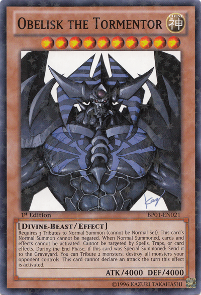 Obelisk the Tormentor [BP01-EN021] Starfoil Rare | Jomio and Rueliete's Cards and Comics